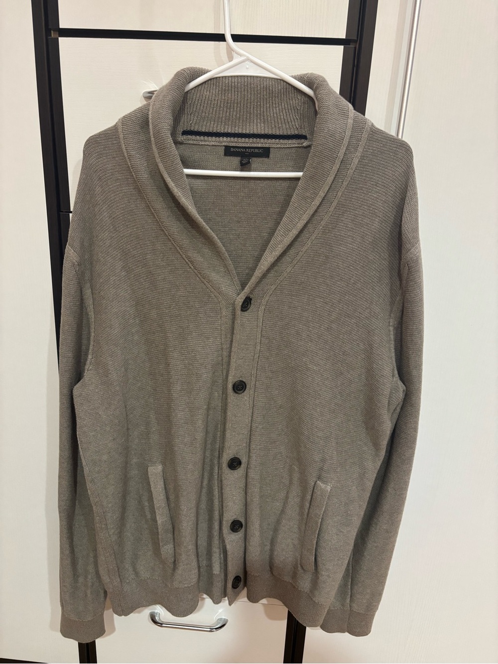 Banana Republic Men's Shawl Collar Cardigan - Light Taupe